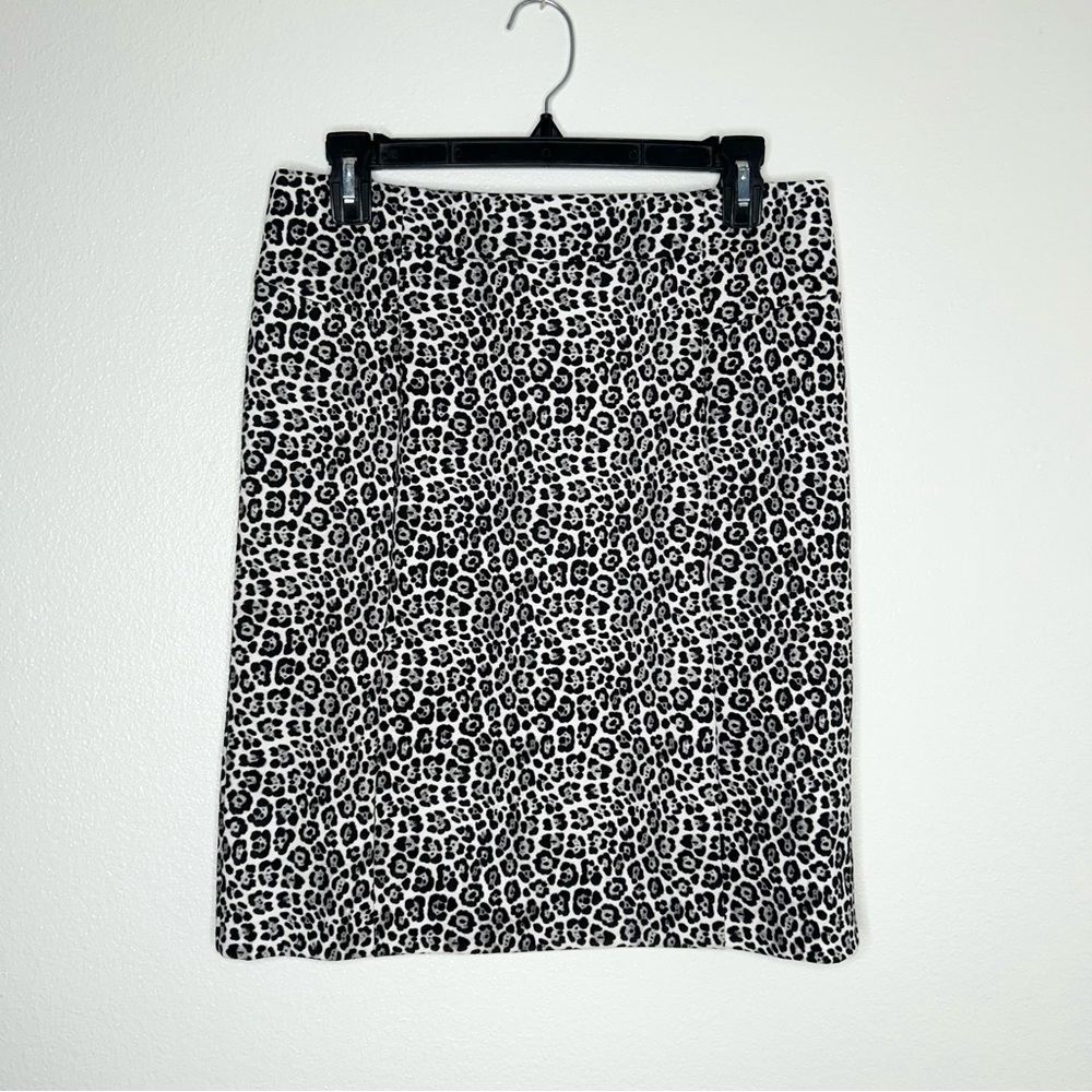 MICHAEL Michael Kors Black & White Animal Print Stretch Pencil Mini Skirt Size M
